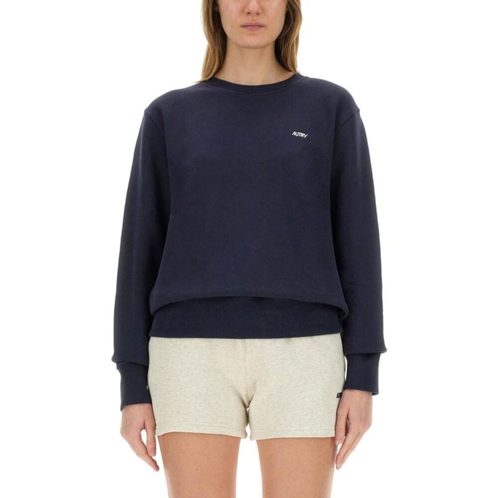 AUTRY Classic Logo Crewneck Sweatshirt Unisex BLUE Jerseys & Knitwear